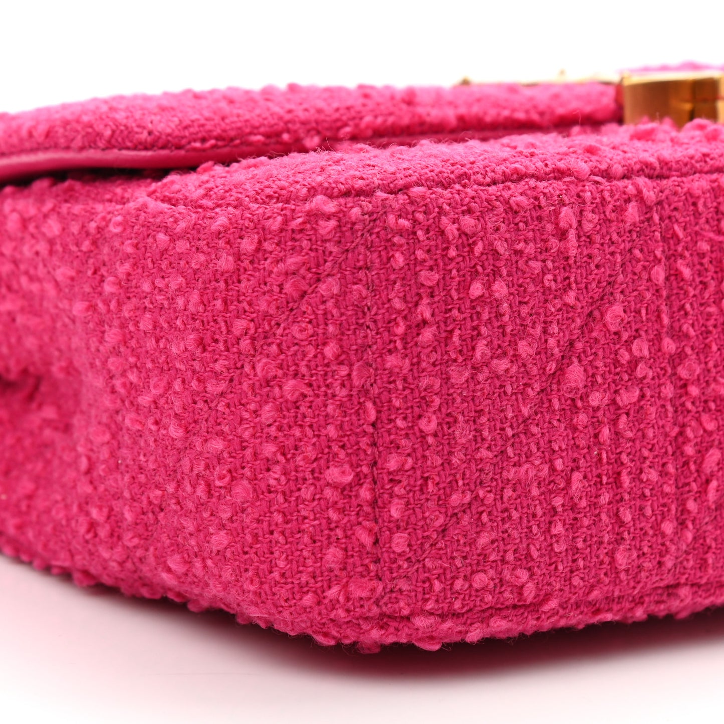 Boucle Tweed Patchwork Monogram Medium Jamie Baguette Magenta