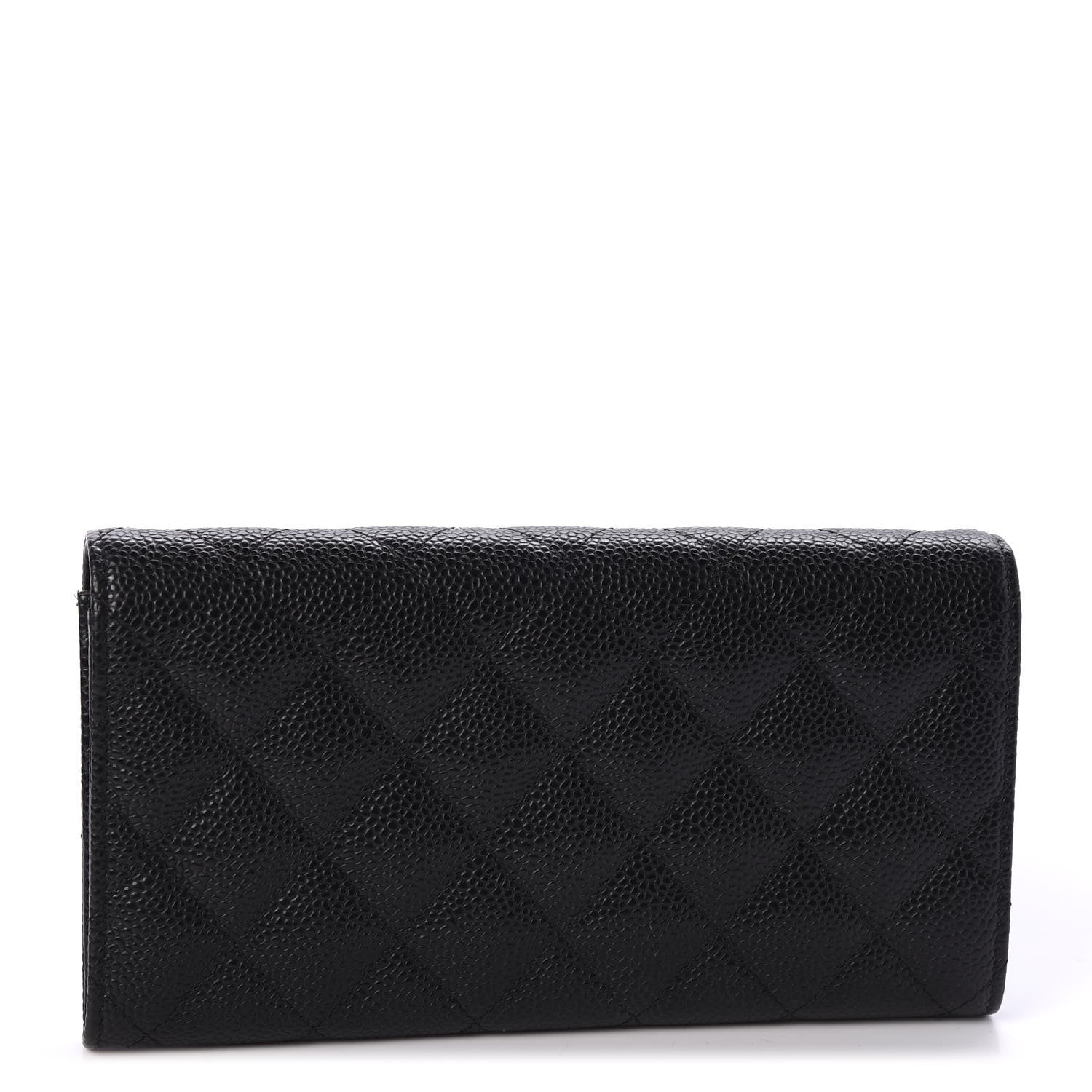 Chanel Caviar Quilted Large Gusset Flap Wallet Black 2 of 10