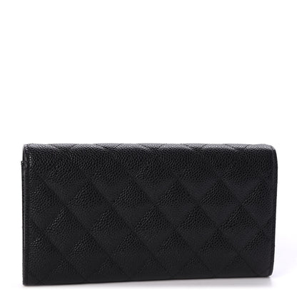 Chanel Caviar Quilted Large Gusset Flap Wallet Black 2 of 10