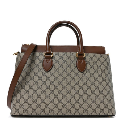 Gucci GG Supreme Monogram Large Zip Top Tote Beige Tuscany 1 of 10