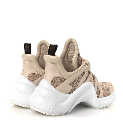 Louis Vuitton Fabric Embroidered Calfskin LV Archlight Sneakers 37 Nude 5 of 10