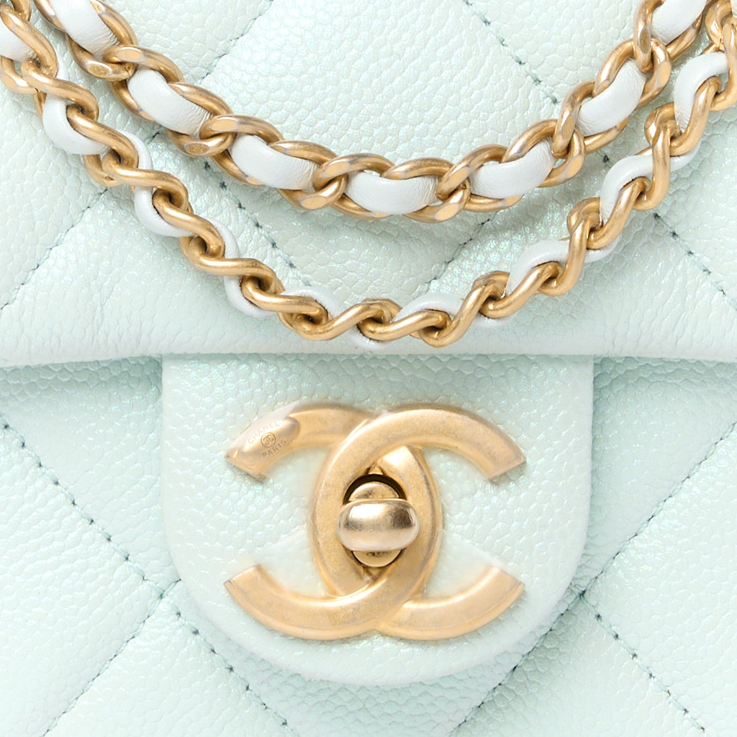 Chanel Iridescent Caviar Quilted Mini My Perfect Flap Light Green 9 of 11