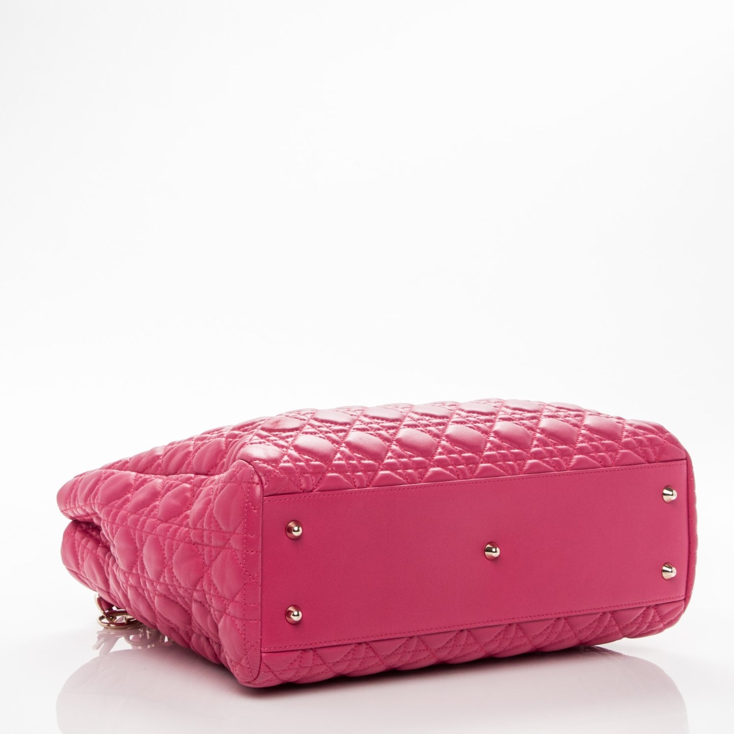 Lambskin Cannage Large Dior Soft Shopping Tote Fuchsia