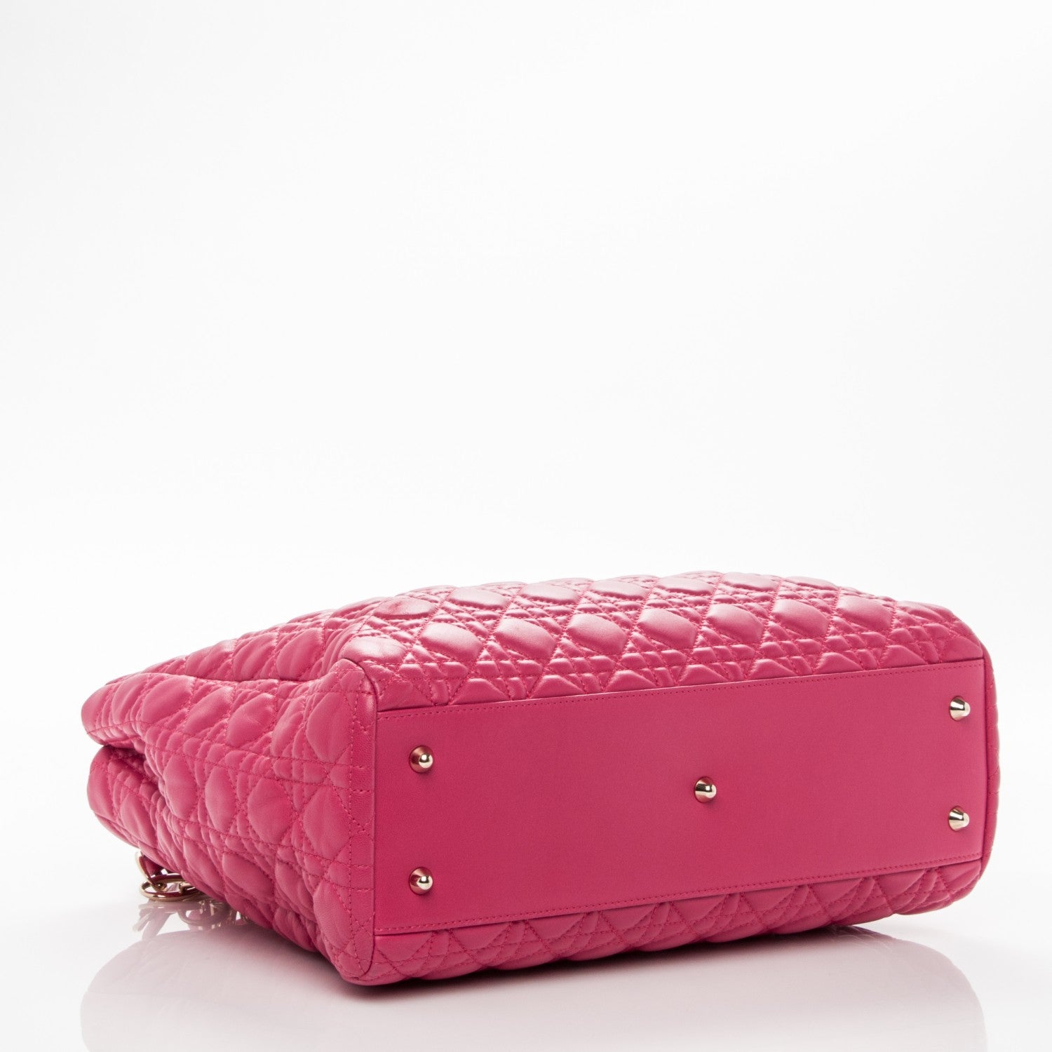 Christian Dior Lambskin Cannage Large Dior Soft Shopping Tote Fuchsia 5 of 9