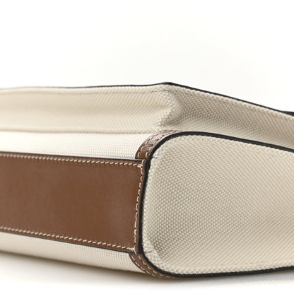 Burberry Canvas Smooth Calfskin Two Tone Mini Pocket Bag Natural Malt Brown 10 of 10