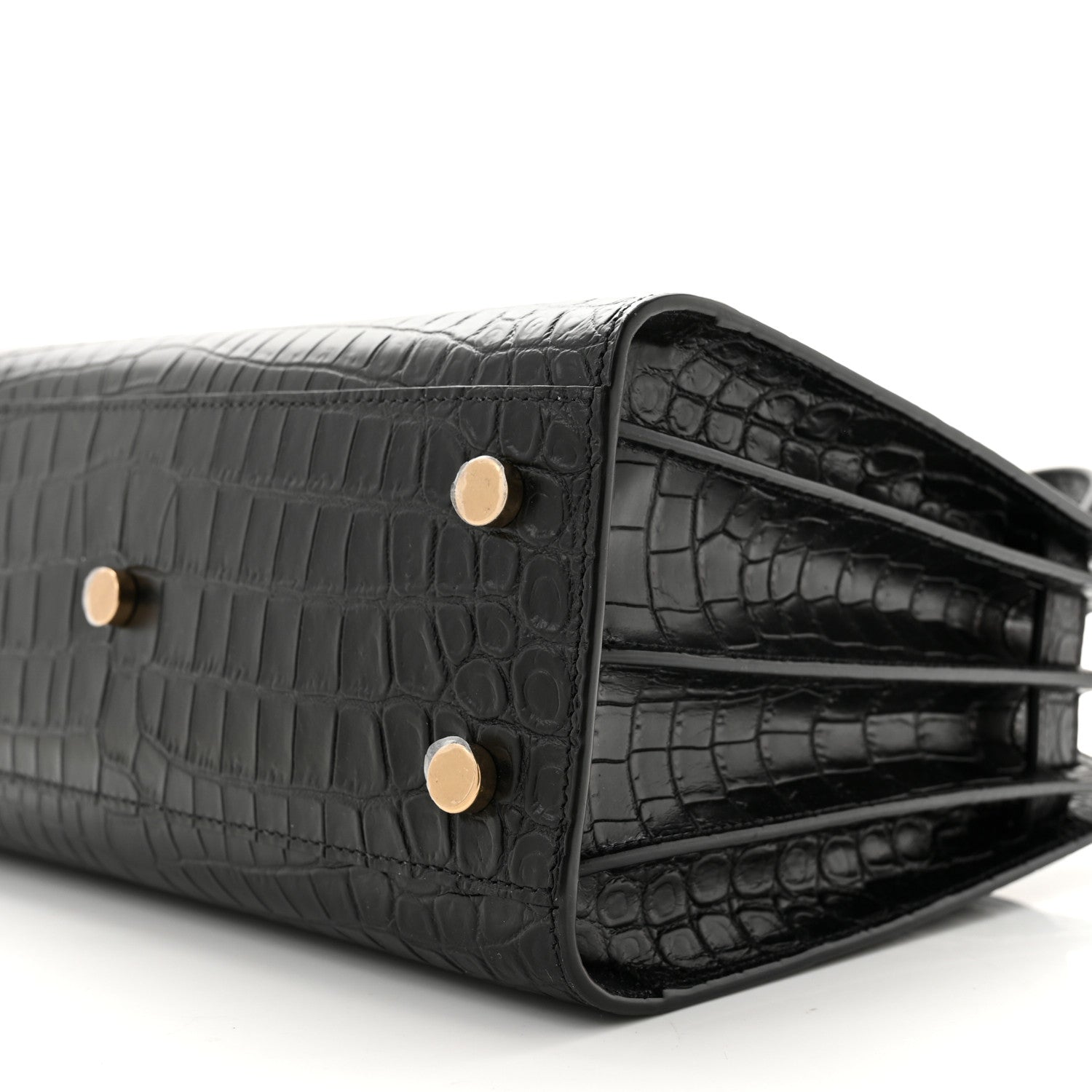 Saint Laurent Calfskin Crocodile Embossed Baby Sac De Jour Black 10 of 10