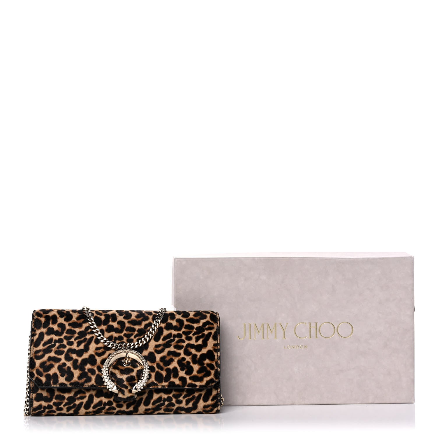 Jimmy Choo Ponyhair Mini Madeline Wallet On Chain Leopard Natural 12 of 12
