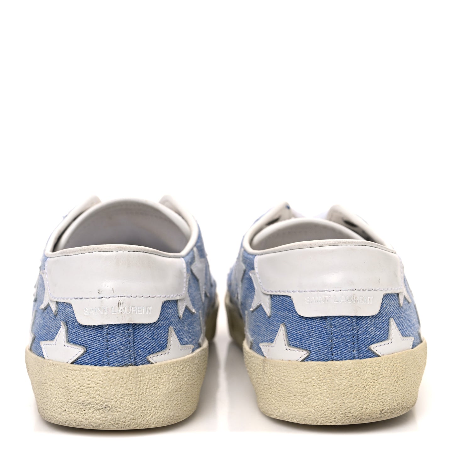 Denim Calfskin Star Court Sneakers 39 Blue