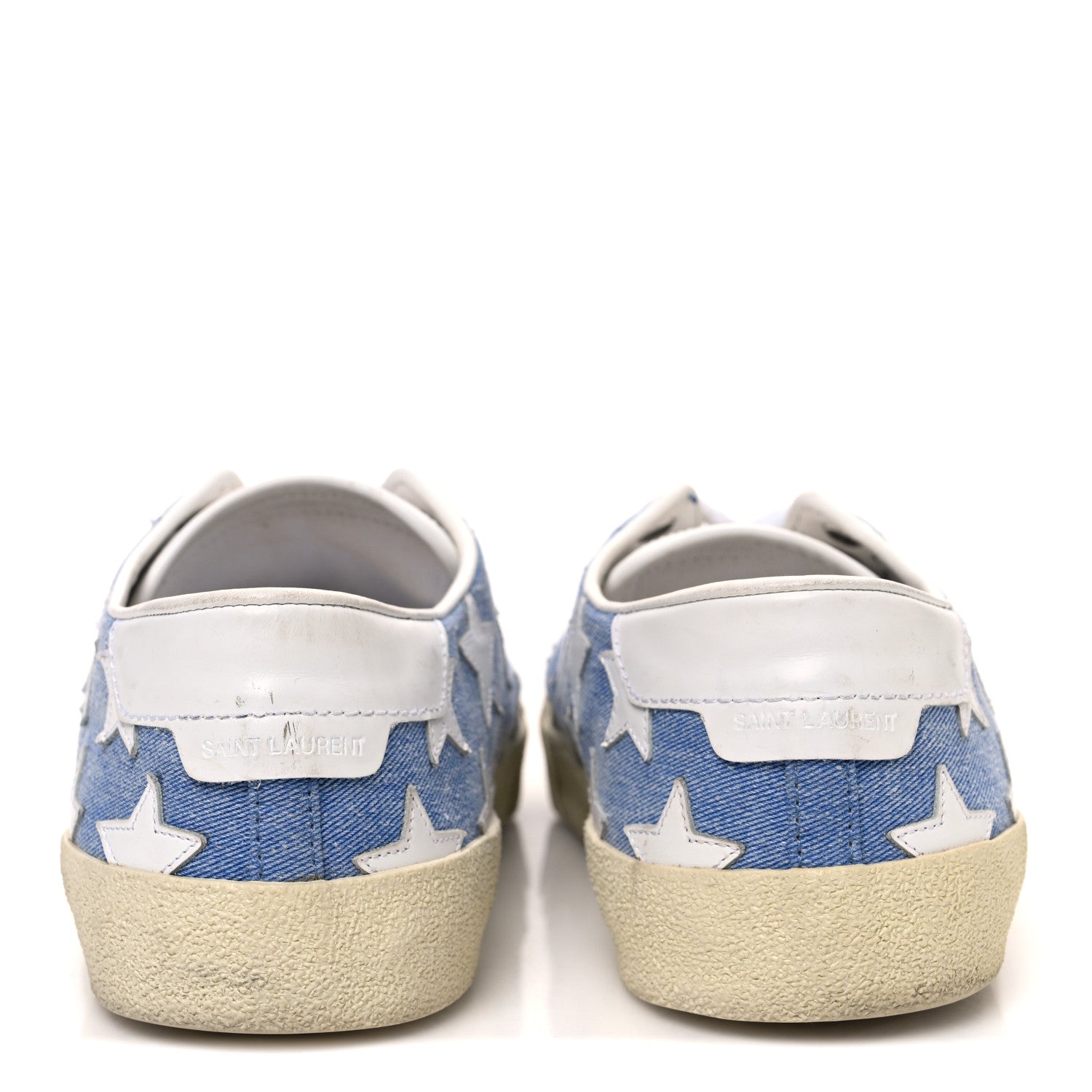 Saint Laurent Denim Calfskin Star Court Sneakers 39 Blue 6 of 9