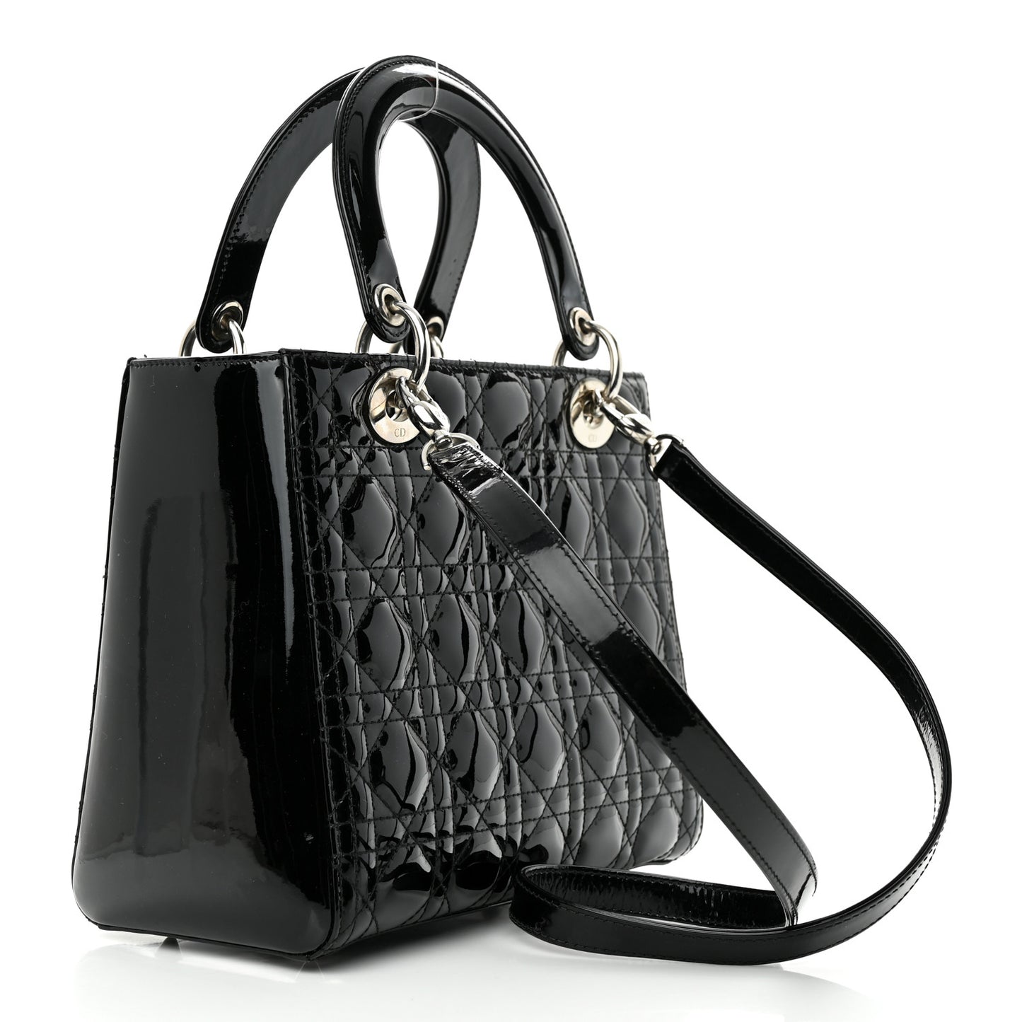 Patent Cannage Medium Lady Dior Black