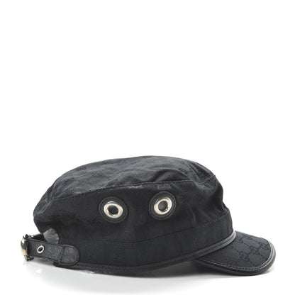 Gucci Monogram Canvas Military Hat XXL Black 4 of 7