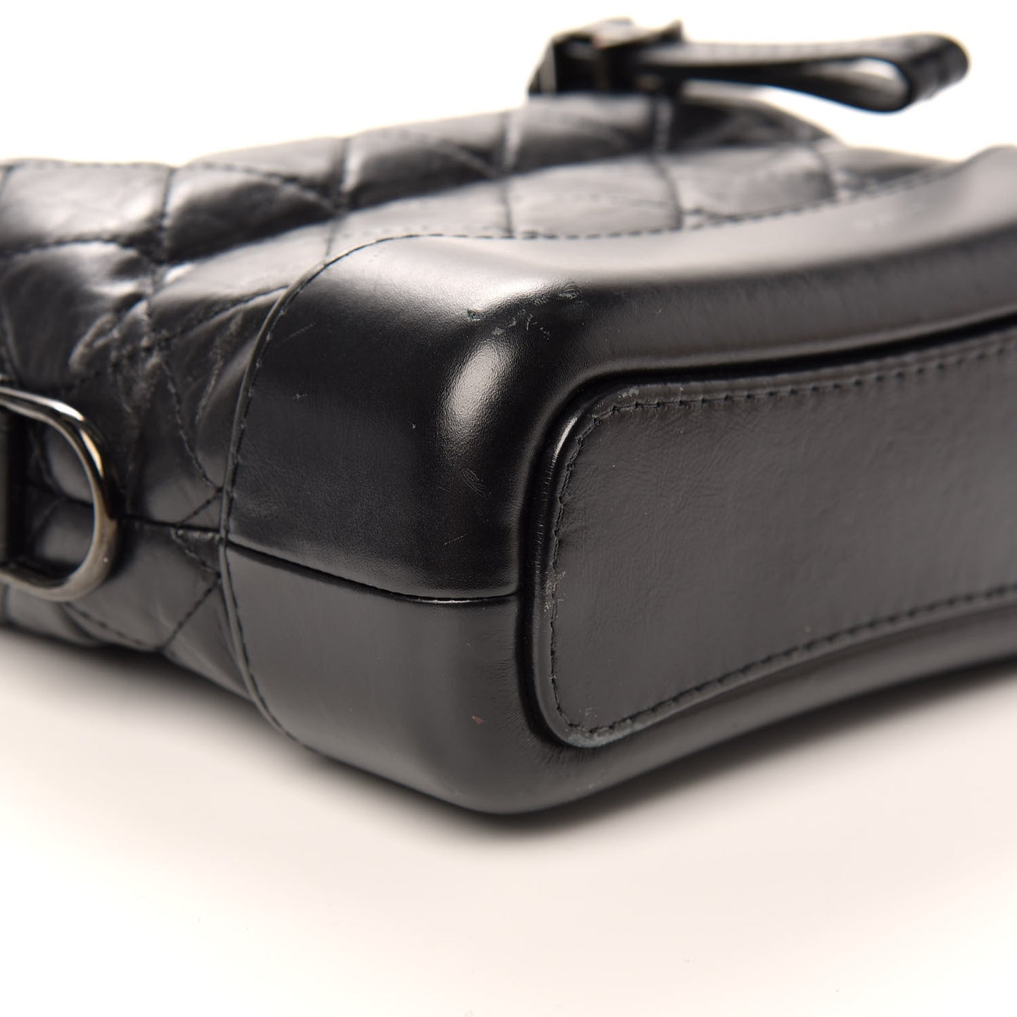 Aged Calfskin Quilted Small Gabrielle Hobo So Black