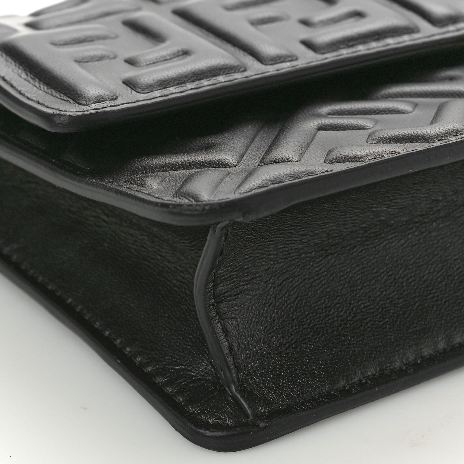 Fendi Nappa Matisse FF Embossed Wallet On Chain Black 8 of 10