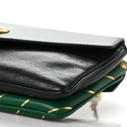 Gucci Calfskin Diagonal GG Medium Thiara Double Envelope Shoulder Bag Emerald Green Black 11 of 11