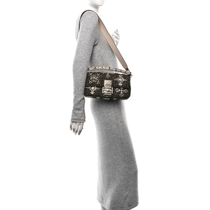 Fendi Re-Edition Elaphe Fabric Jacquard FF 1974 Embroidered Baguette Multicolor 2 of 10
