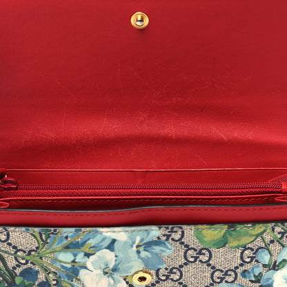 Gucci GG Supreme Monogram Blooms Continental Wallet Blue 11 of 12