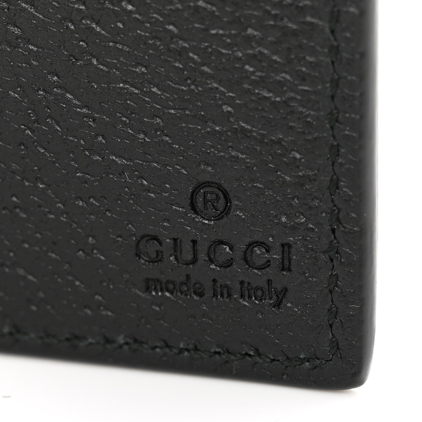 Calfskin Boar Effect GG Marmont Bi-Fold Wallet Black