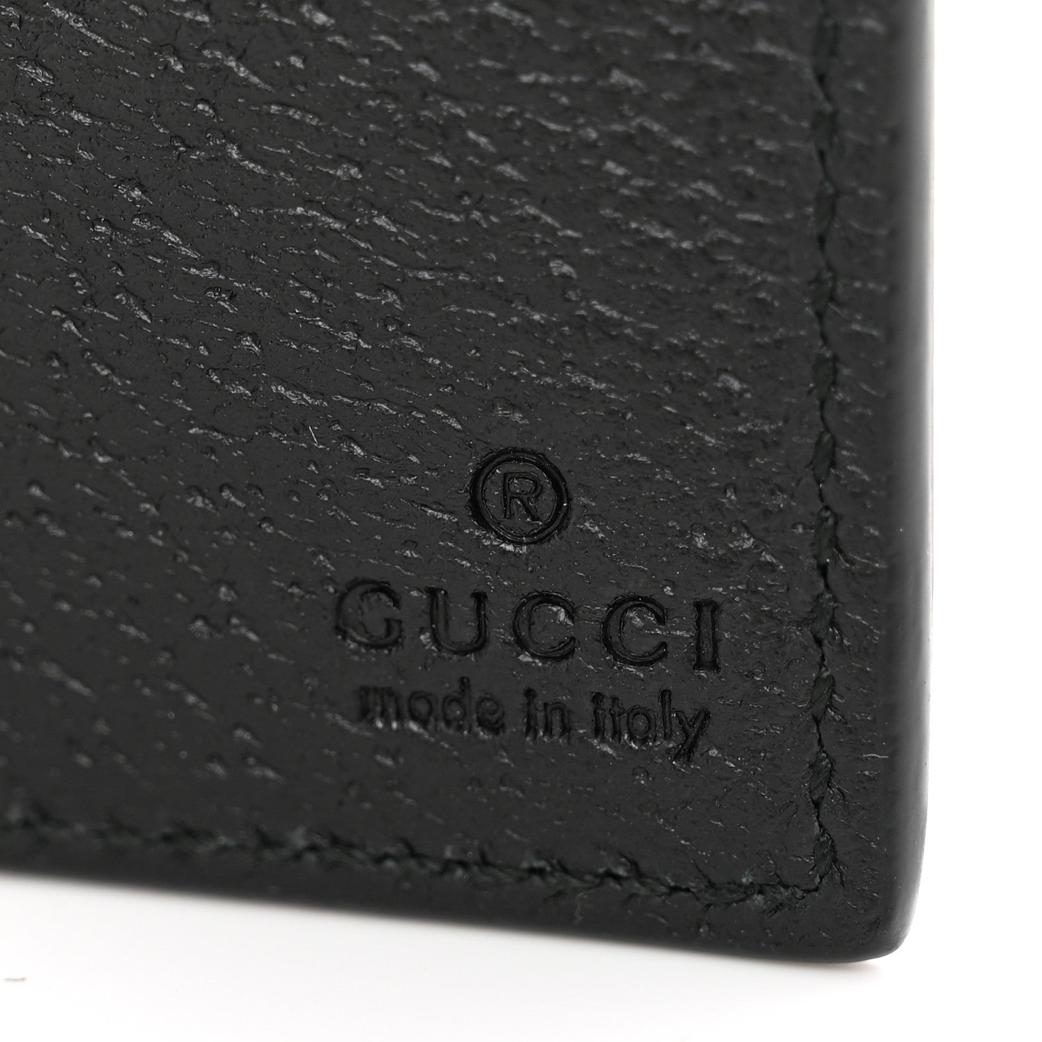 Gucci Calfskin Boar Effect GG Marmont Bi-Fold Wallet Black 6 of 8
