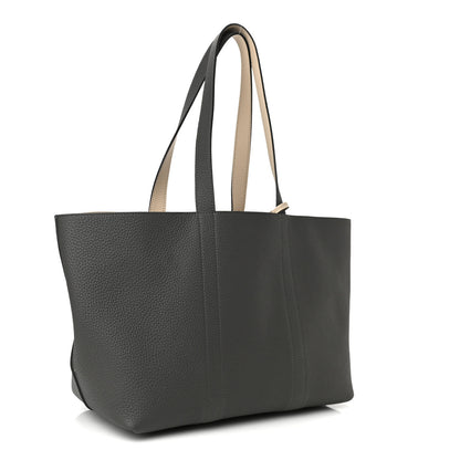 Moynat Taurillon Gex Calfskin Duo Reversible Tote Greige Zinc 4 of 10