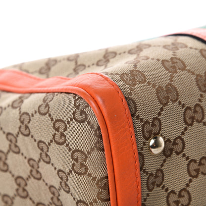 Gucci Monogram Vintage Web Medium Boston Orange 12 of 14