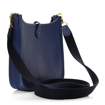 Hermes Taurillon Clemence Amazone Evelyne TPM Blue Saphir Blue Indigo 3 of 11