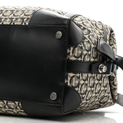 Salvatore Ferragamo Canvas Calfskin Gancini Weekender Bag Black 7 of 7