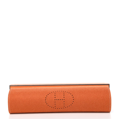 Hermes Taurillon Clemence Felt Bridge Mises et Relances Change Tray Orange Fauve 6 of 6