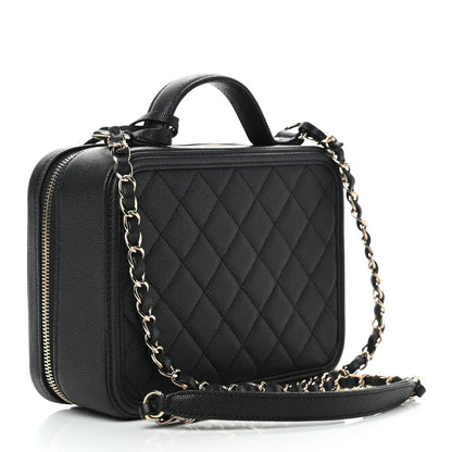 Chanel Caviar Quilted Medium CC Filigree Vanity Case Black 3 of 9