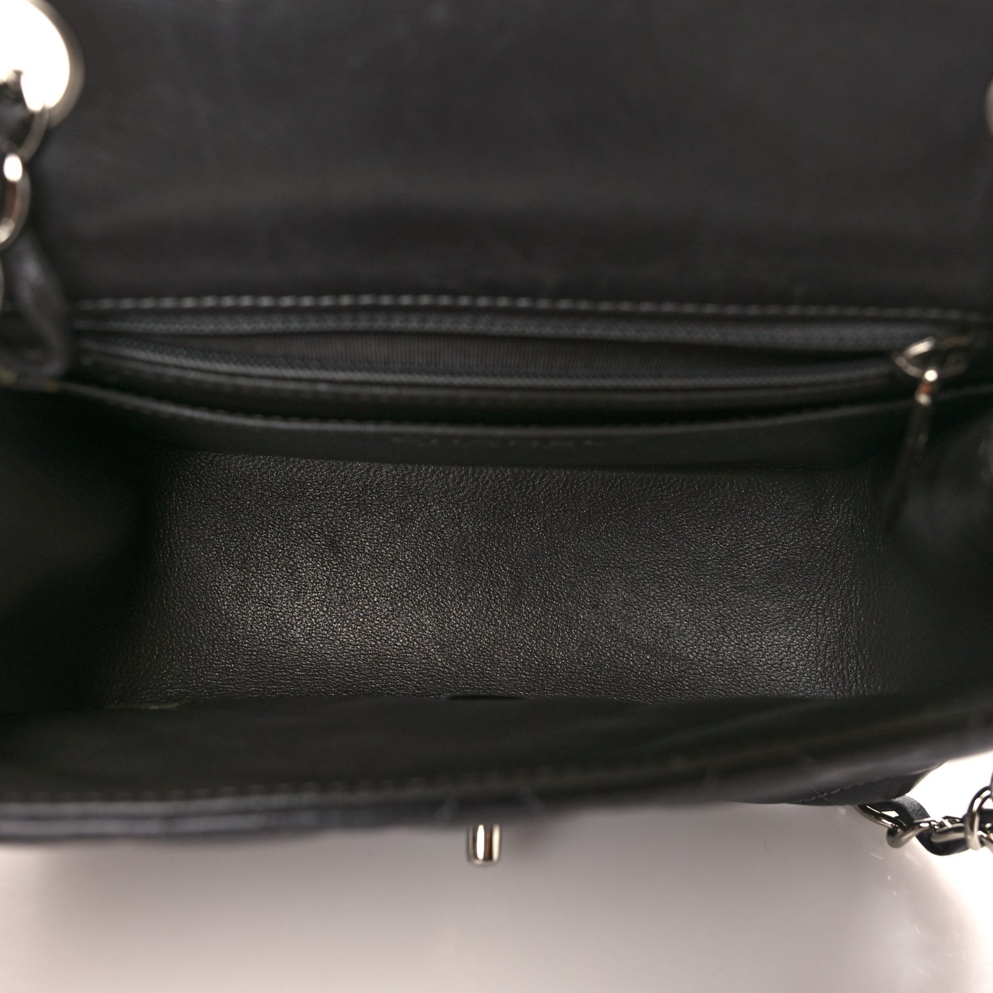 Lambskin Quilted Mini Square Flap Dark Grey