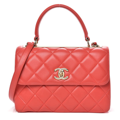 Chanel Lambskin Quilted Small Trendy CC Flap Dual Handle Bag Red 1 of 16