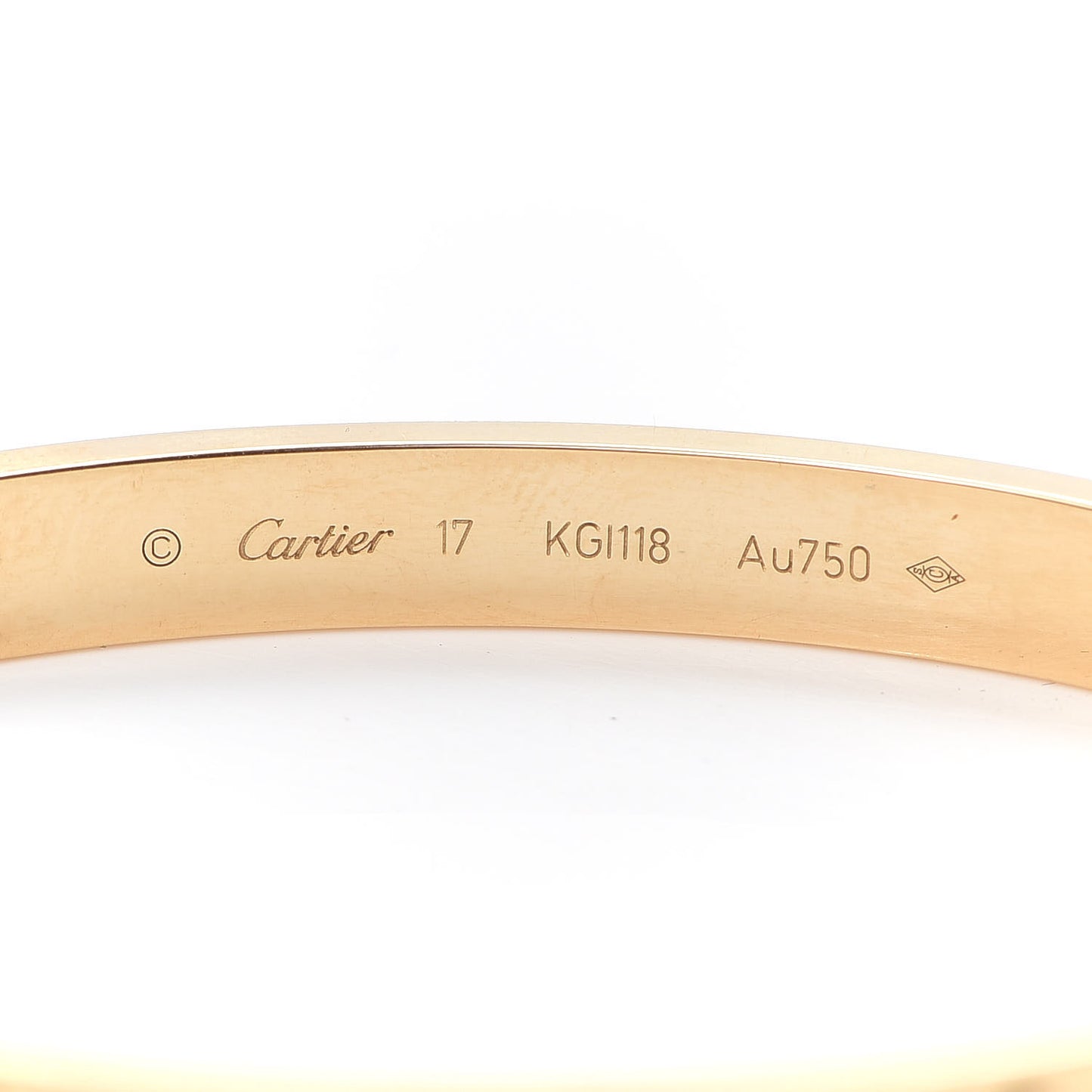 18K Yellow Gold LOVE Bracelet 17