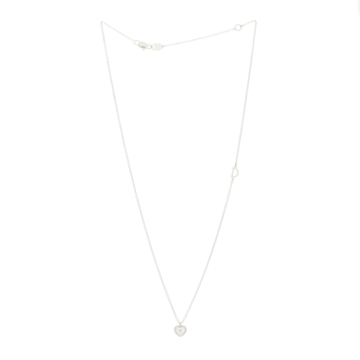 18K White Gold Diamond .38ctw Minou Heart Pendant Necklace