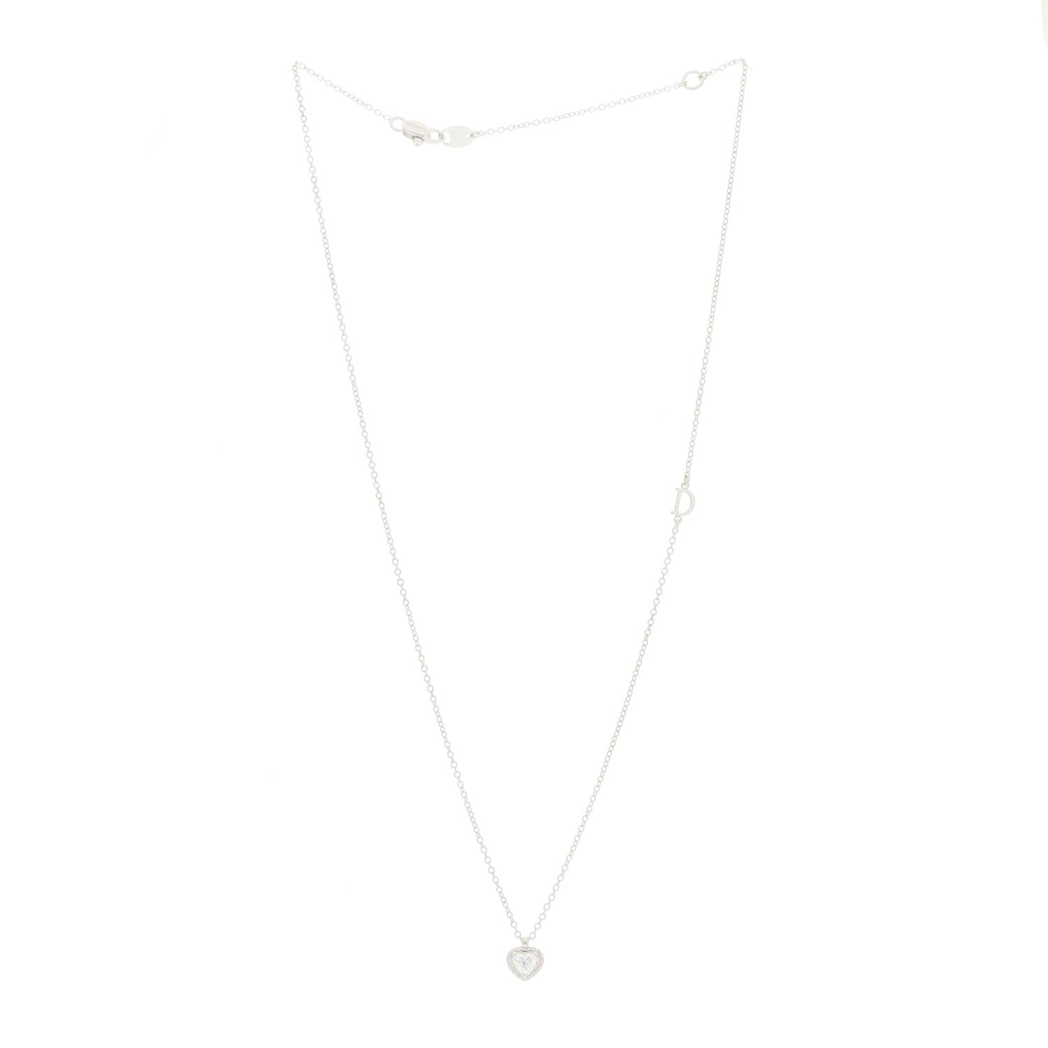 Damiani 18K White Gold Diamond .38ctw Minou Heart Pendant Necklace 3 of 6