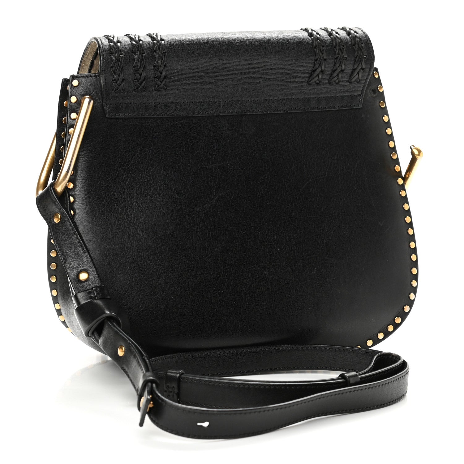 Chloe Calfskin Braided Medium Hudson Shoulder Bag Black 3 of 10