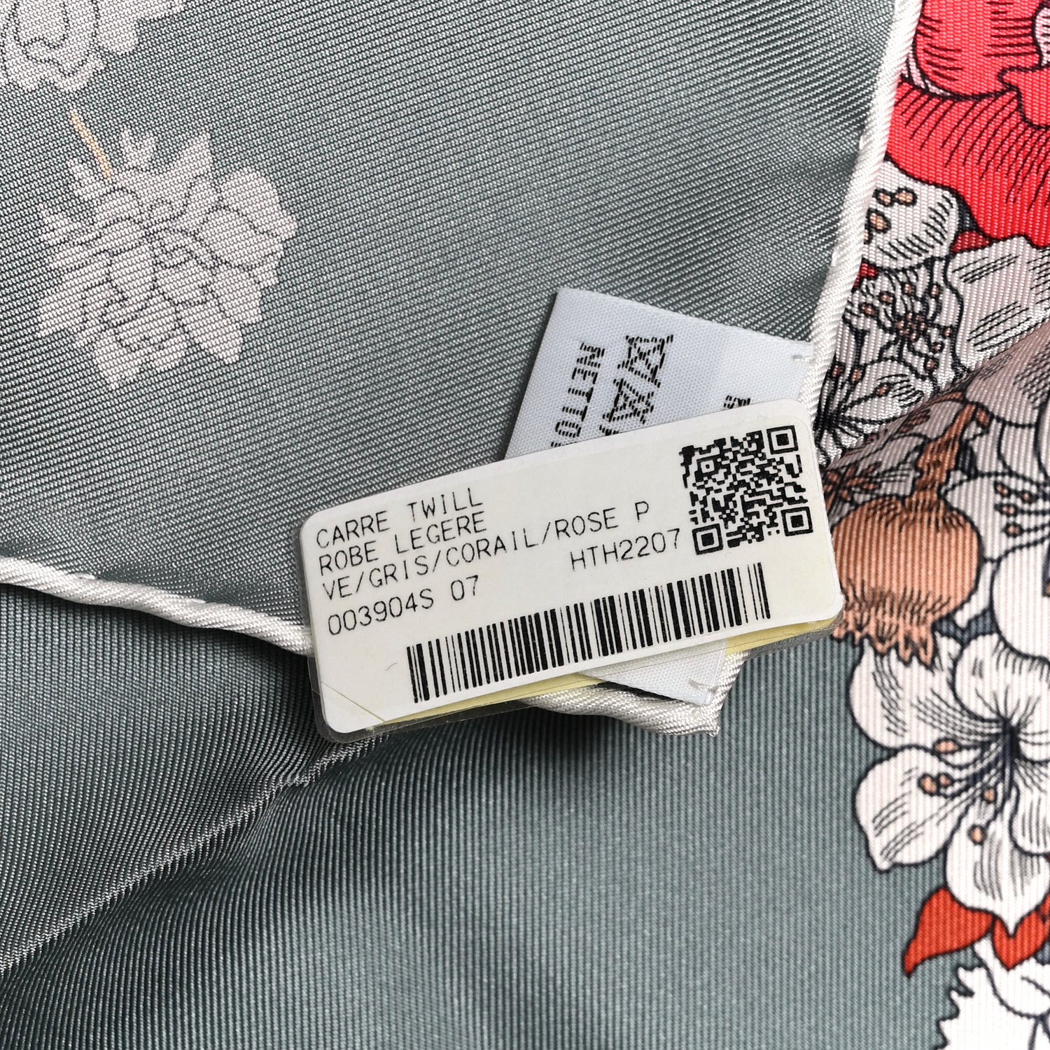 Hermes Silk Robe Legere Scarf 90 Gris Corail Rose Pourpre 5 of 5