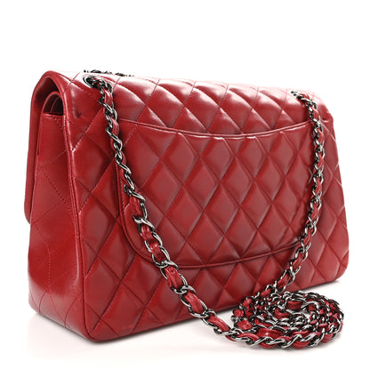 Chanel Lambskin Quilted Jumbo Double Flap Dark Red 3 of 11