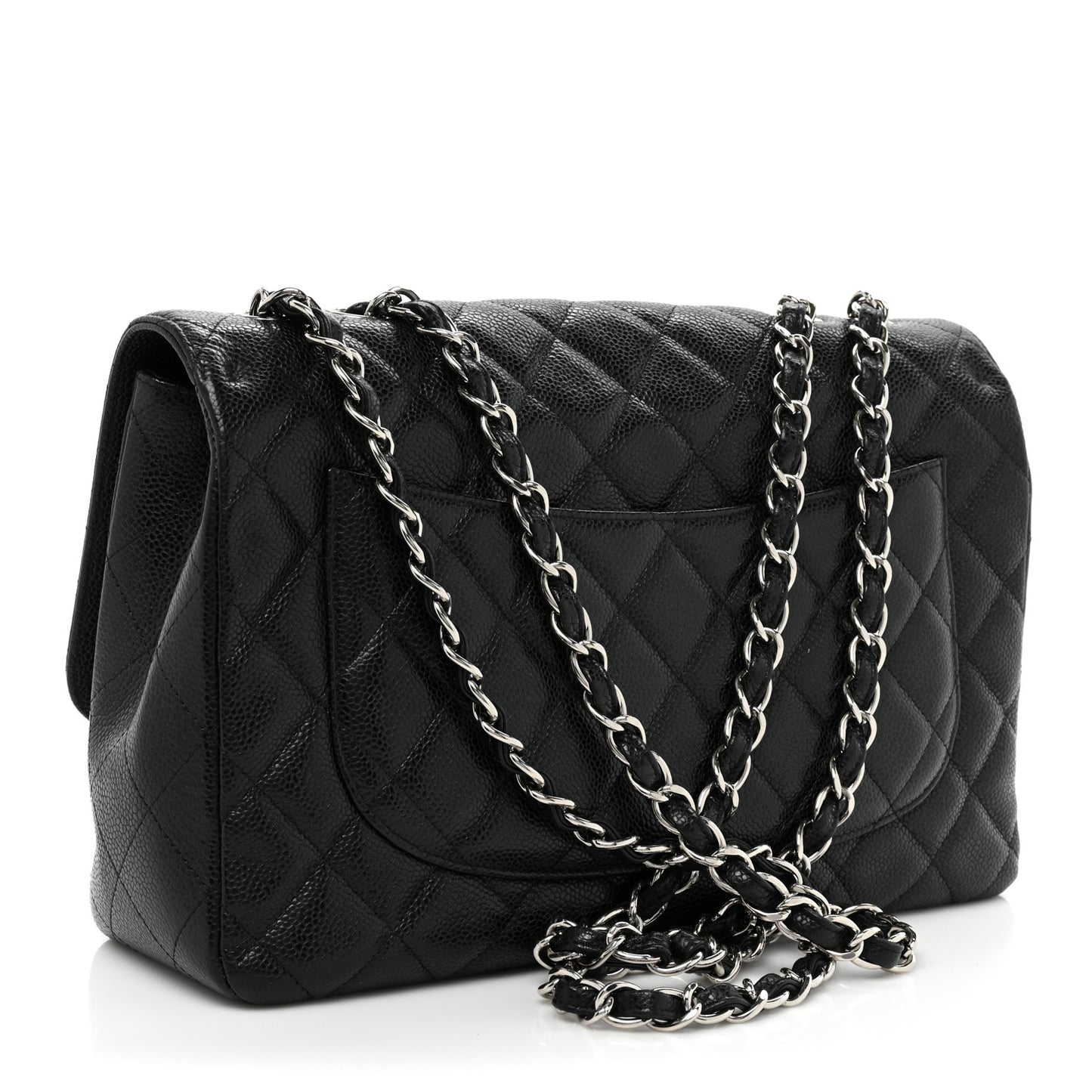 Caviar Quilted Jumbo Single Flap Black