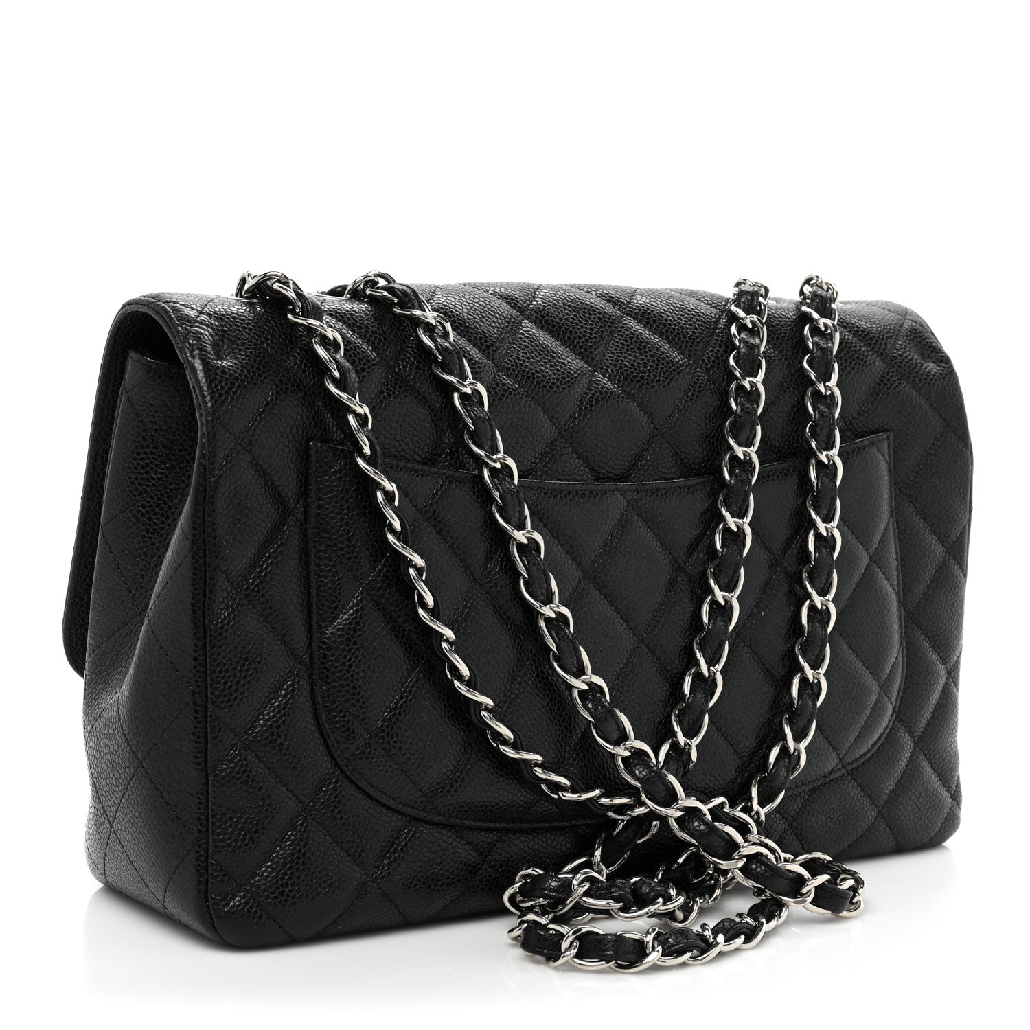 Chanel Caviar Quilted Jumbo Single Flap Black 3 of 10