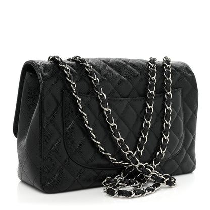 Chanel Caviar Quilted Jumbo Single Flap Black 3 of 10