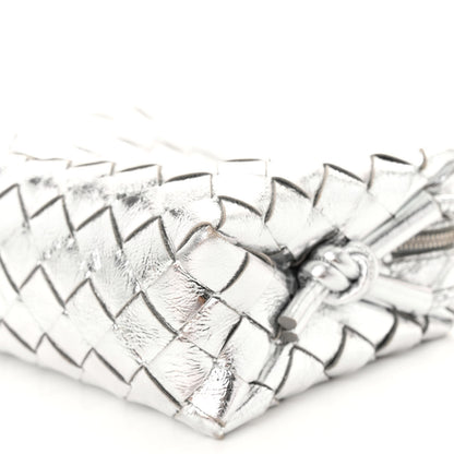 Bottega Veneta Metallic Nappa Intrecciato Mini Loop Camera Bag Silver 8 of 9