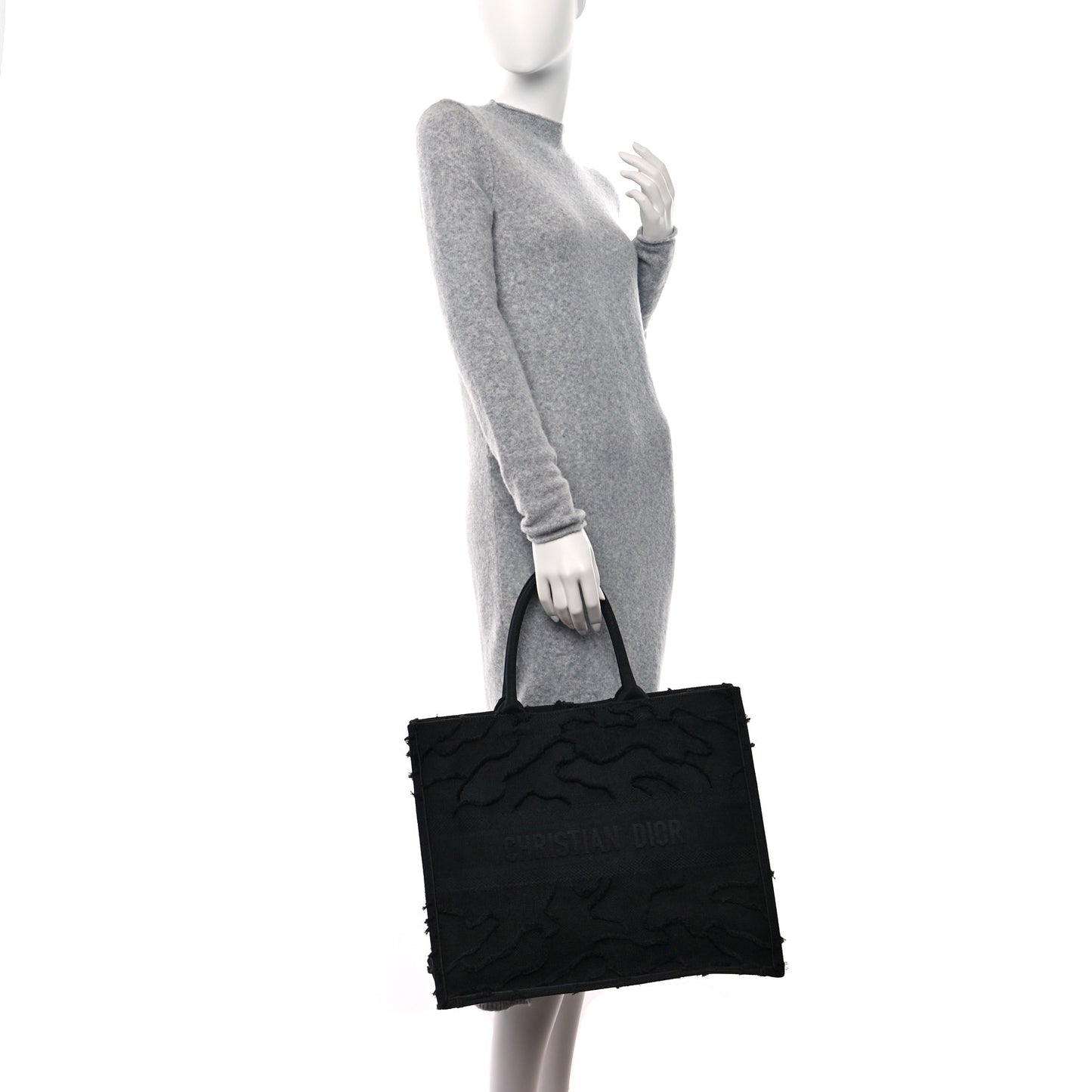 Canvas Embroidered Camouflage Book Tote Blue