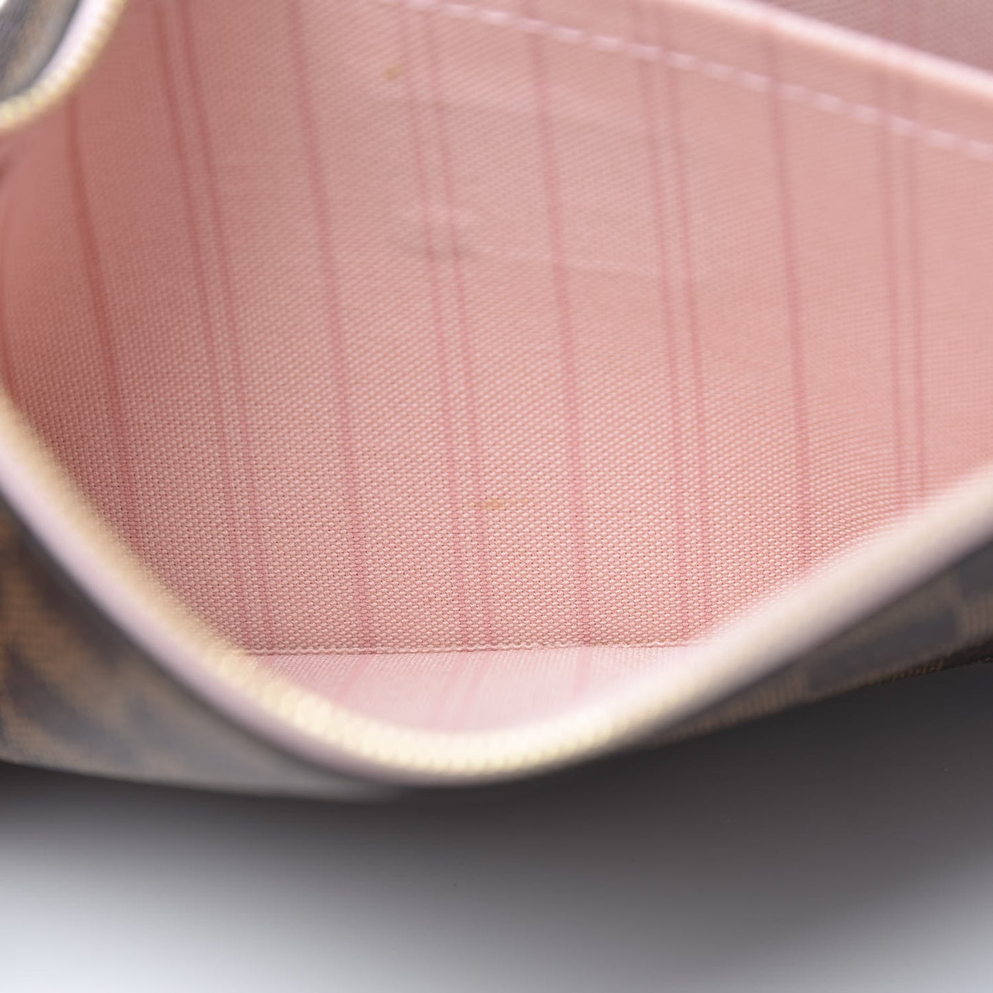 Damier Ebene Neverfull MM GM Pochette Rose Ballerine