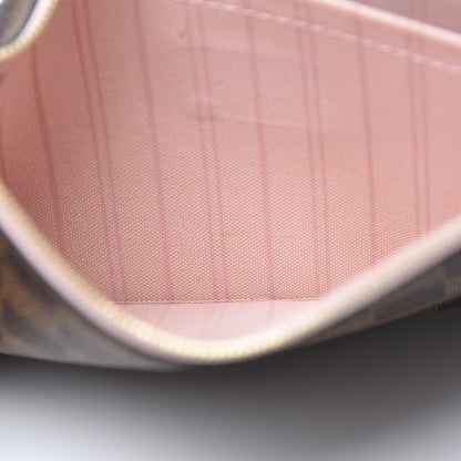 Louis Vuitton Damier Ebene Neverfull MM GM Pochette Rose Ballerine 9 of 9