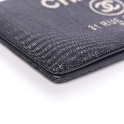 Chanel Denim Small Deauville Zipped Pouch Dark Blue 9 of 11