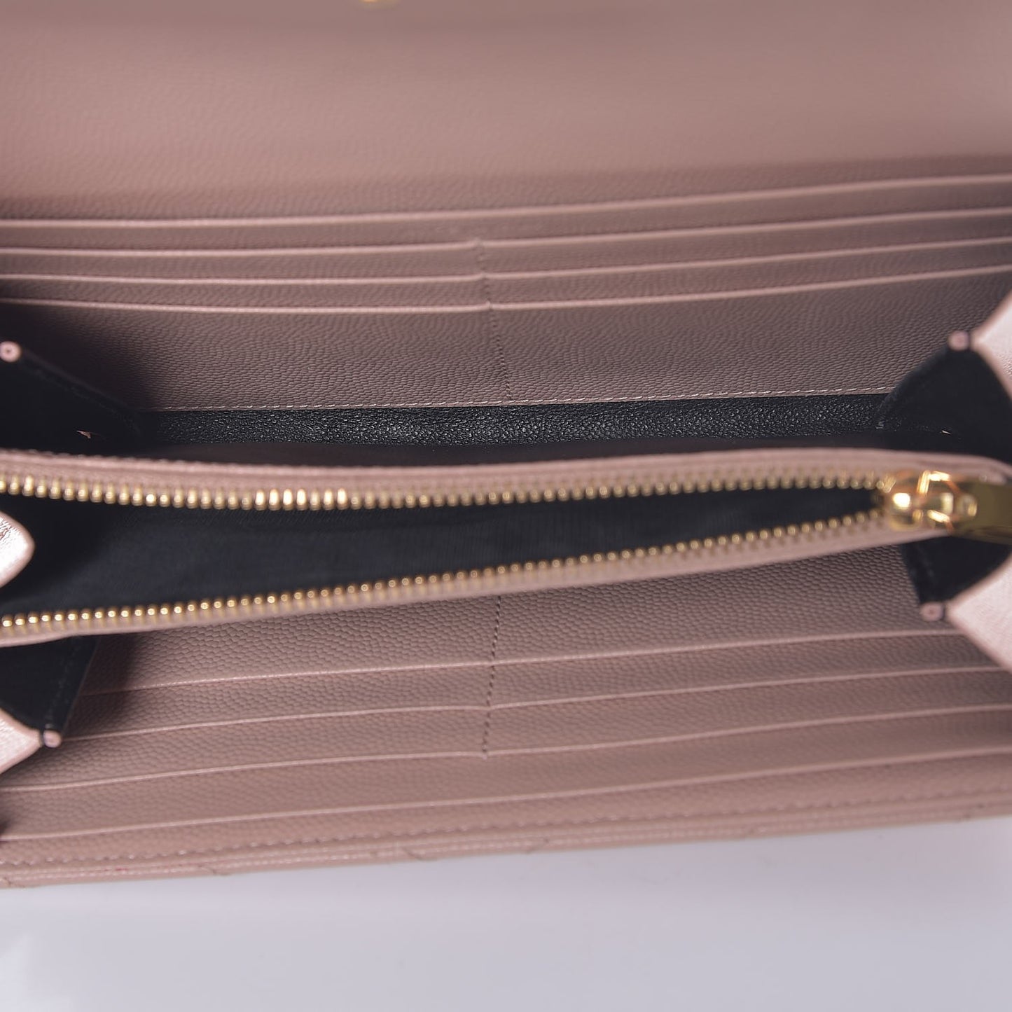 Grain De Poudre Matelasse Chevron Monogram Wallet Pale Pink