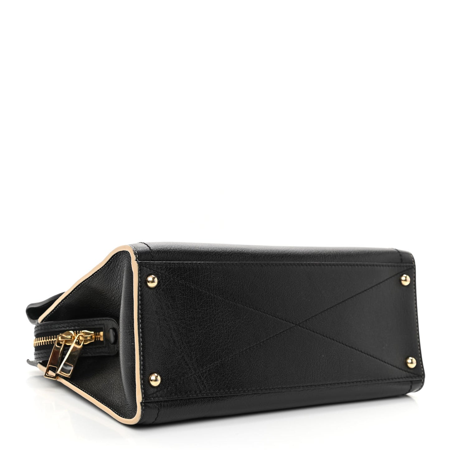 Textured Calfskin Satchel Black