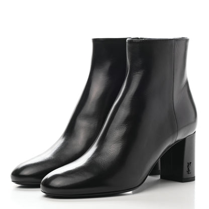 Saint Laurent Calfskin Loulou 70 Ankle Boots 37.5 Black 2 of 7