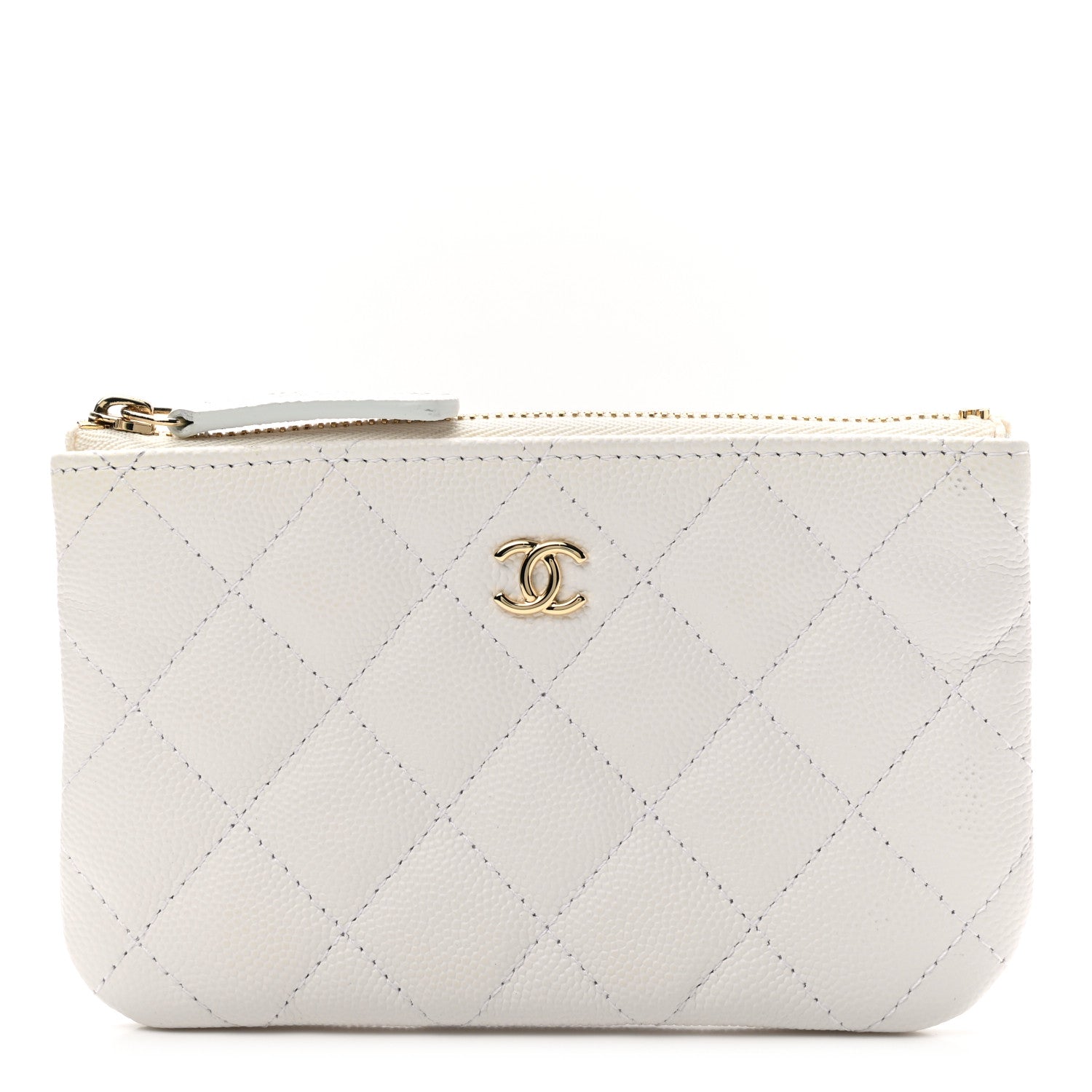 Chanel Caviar Quilted Small Cosmetic Case White 1 of 8