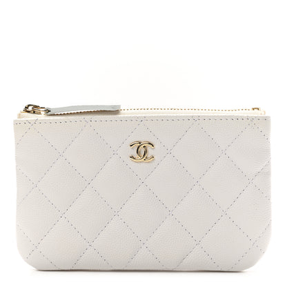 Chanel Caviar Quilted Small Cosmetic Case White 1 of 8