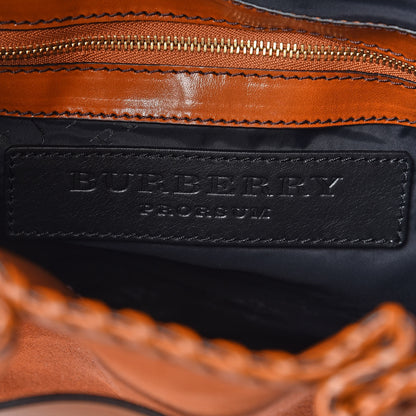 Burberry Suede Calfskin Large Whipstitch Tote Brown 6 of 17